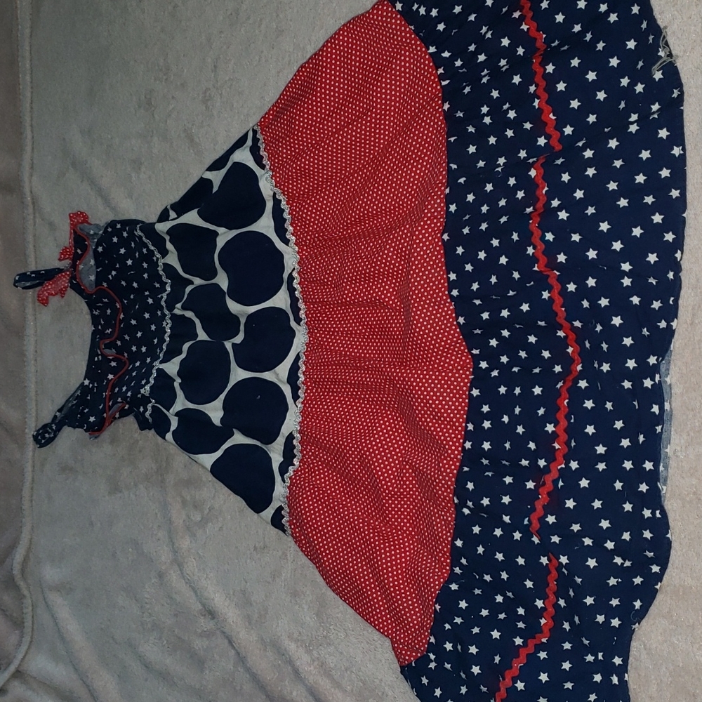 Girls Dress By Emily West, Red,White,and Blue, Size 10/12